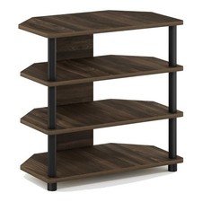 Furinno Econ Wood 4-Tier Petite TV Stand for TV up to 25" in Columbia Walnut