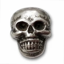 Metal Skull Button with Shank by 2pcs, Antique Silver, TR-11145
