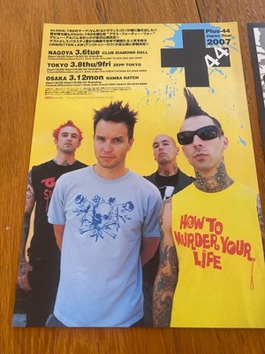 44 2007 Japan LIVE concert MINI-POSTER Travis BARKER Mark HOPPUS