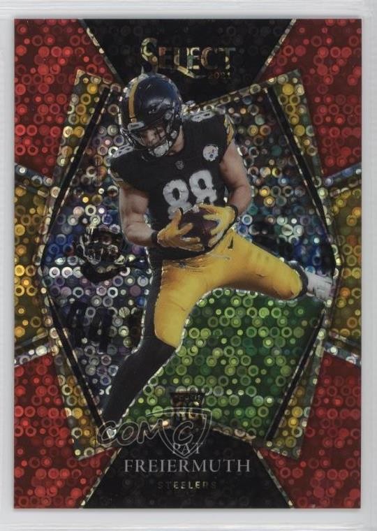 2021 Select Premier Level Red Disco Prizm /49 Pat Freiermuth #159 Rookie RC 1o52