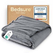 Bedsure GentleSoft Fleece Throw Blanket for Couch - Lightweight Plush Fuzzy, Gre