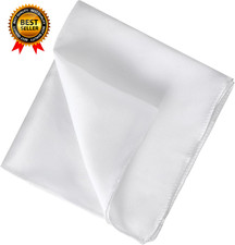 13 Inch Men'S Handkerchiefs 100 Real Mulberry Silk Pocket Square for MenWhite