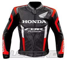Honda CBR Motorcycle Cowhide Leather Jacket Motorbike Racing Leather Jacket