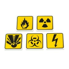 Hazard Signs - Custom printed Lego® 2x2 tiles.  As a pack or a single tile