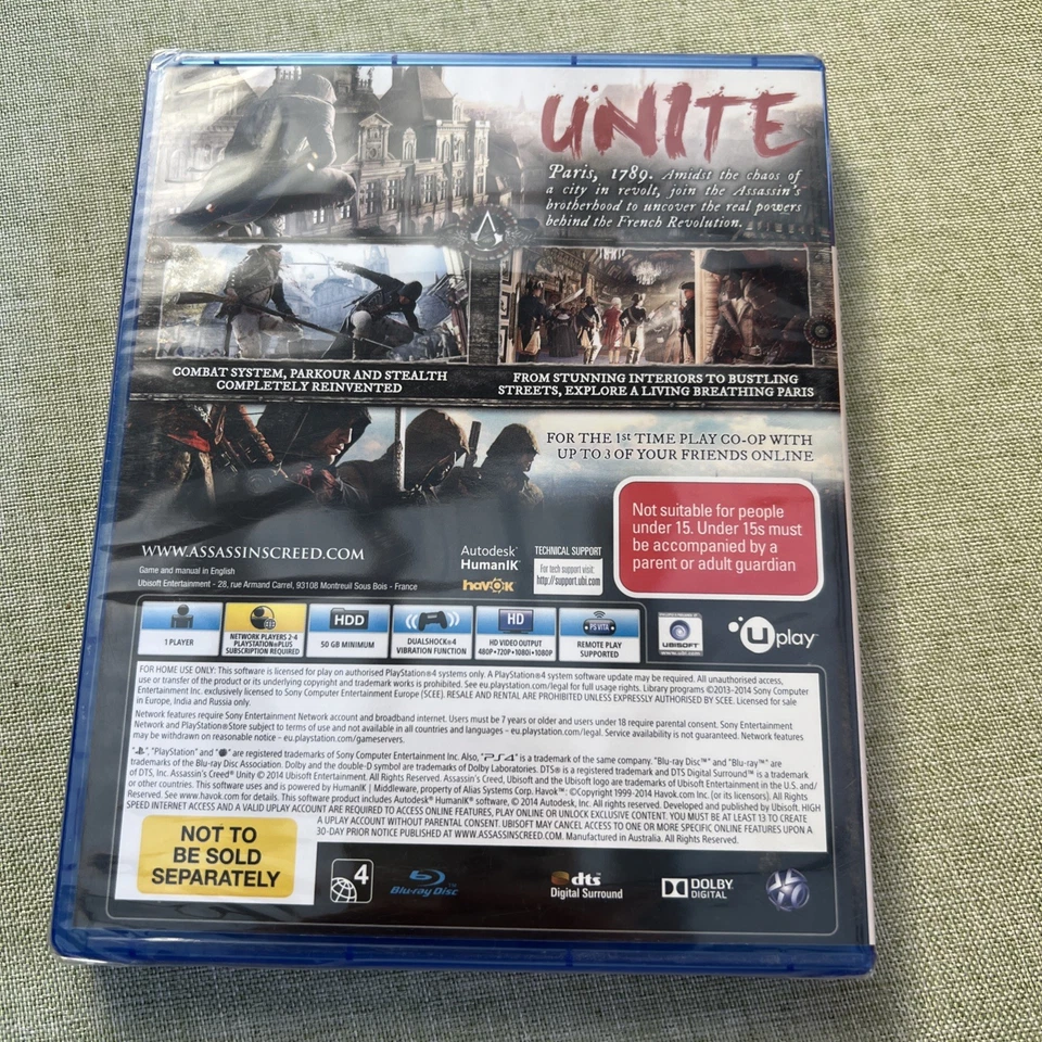 Assassin's Creed Unity  - Playstation 4 PS4 Game PAL 4 Sealed Free Postage - Image 2 of 2