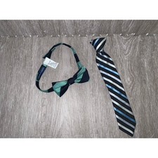 Boys Multicolor Striped Bow Tie  Neck Tie Set Formal Occasion