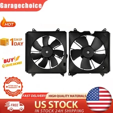 2PC Radiator Cooling Fan Assembly For 2013-2017 Honda Accord EX, EX-L, LX-S