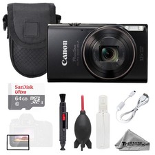Canon PowerShot ELPH 360 HS A (Black) + 64GB+ Bag+ Screen Protector- Basic Kit
