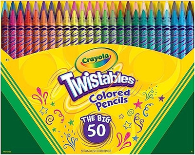 Crayola Twistables Colored Pencil Set (50Ct), Stocking Stuffer for Kids & Teens,