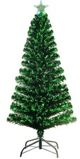 5FT Pre-lit Fiber Optic Christmas Tree with Lighted Star, PVC  Iron Construc...