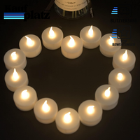 Led-Teelichter Flammenlos Flackernd 12Er-Pack Weiß Batteriebetrieben