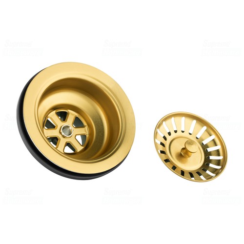 Gold Kitchen Bar Sink Waste Plug Strainer Drainer Stopper Watermark 114 / 90mm - Picture 9 of 10