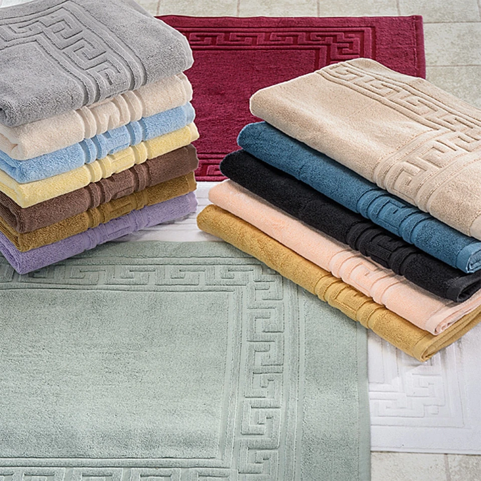 Хлопковый коврик для ванны Greek Key Infinity Border 900 GSM набор из 2 предметов 22 дюйма x 35 дюймов - Изображение 2 из 2