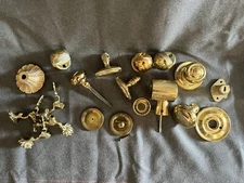 Antique Lot Of Brass House Parts