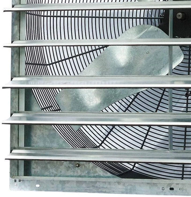 36-дюймовый вытяжной вентилятор затвора 6128 куб. футов/мин промышленное скоростное настенное крепление гараж цех чердак - Изображение 4 из 4