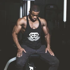 Men Casual Gym Tank Tops Stringer sportswear Pure Cotton Singlets Muscle  Vests