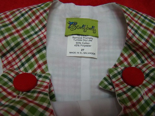 Stellybelly Girls Size 2T Embroidered Santa Plaid One Piece Romper Christmas - Picture 3 of 5