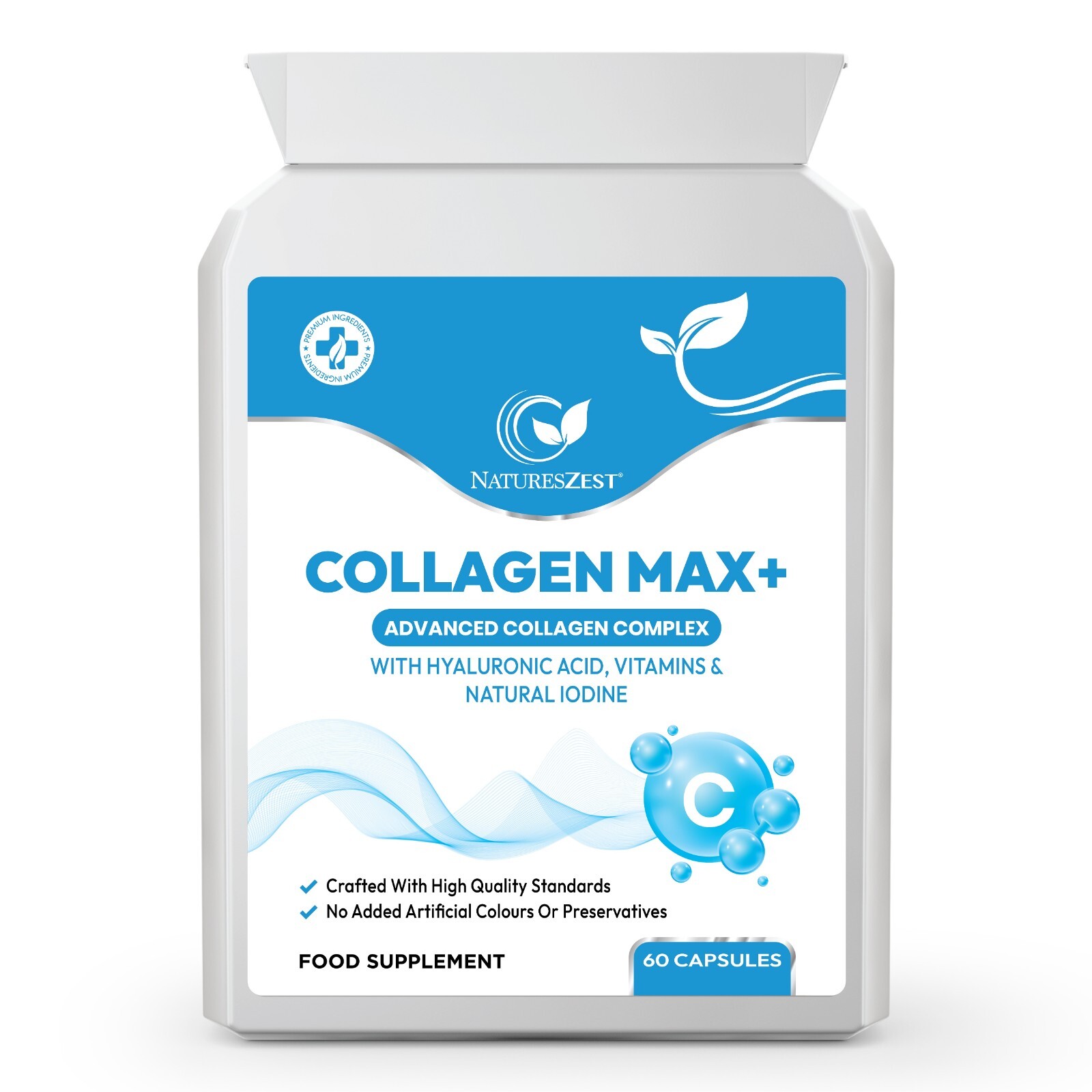 COLLAGEN MAX+ with Hyaluronic Acid & Seaweed , Marine Collagen 60 Capsules