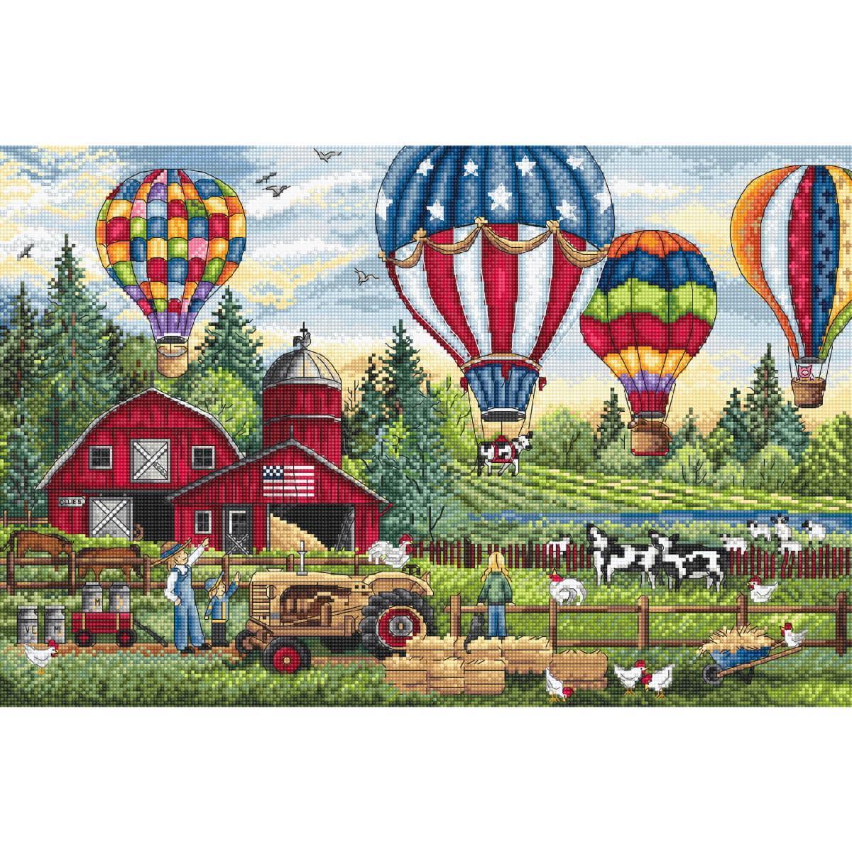 Letistitch counted cross stitch kit ""Up up and Away"", 40x26cm, DIY