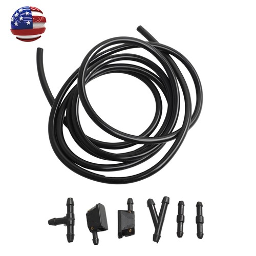 Windshield Wiper Washer Squirt Nozzle Spray Jet Fluid Hose Kit for