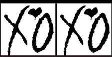 XO Love - Two BLACK Vinyl Decals - Car Truck Windows laptop notebook