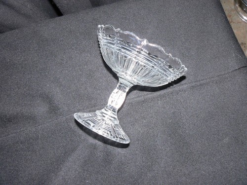Paris (Roughneck, Zipper Cross) True open jelly compote 5 1/2" EAPG Bryce Higbee - Picture 7 of 9