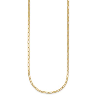 アクセサリー 19SO 24/7 18k necklace 18k Yellow Gold Polished 2.4mm Solid Flat Oval Link 20 Inch