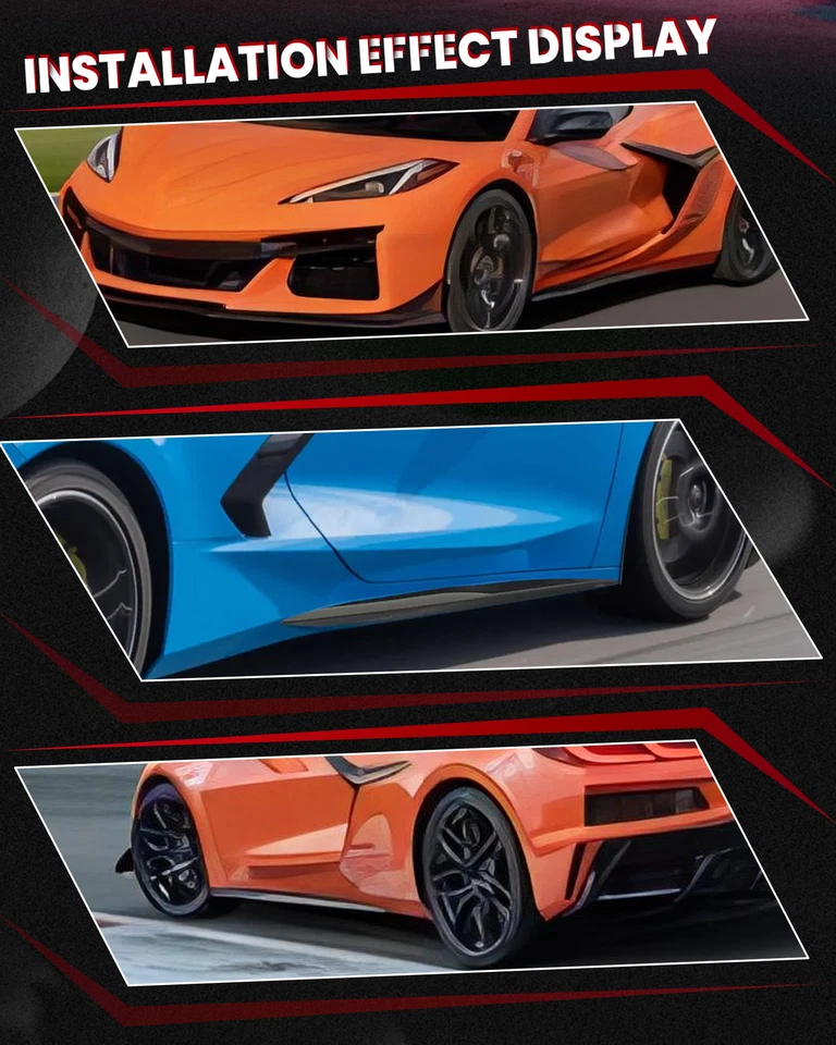 Real Carbon Fiber Side Skirt for Corvette C8 Z51 Stingry Z06 2020-2025 Bodykit - Image 4 of 4