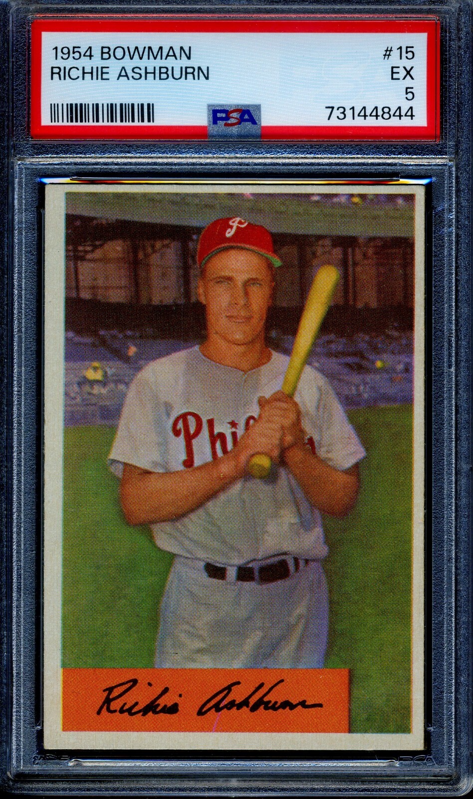 1954 Bowman #15 Richie Ashburn PSA 5 EX *Philadelphia Phillies*