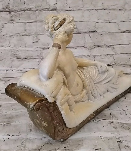 Chalkware Reclining Venus Nude Classical Sculpture Statue - Picture 4 of 5