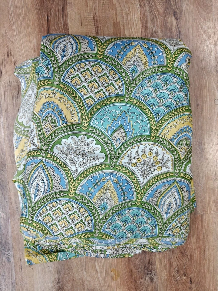 25 Yard Indian Cotton Handmade Print Fabric Sanganeri Hand Block Printed Fabric - Image 2 of 3