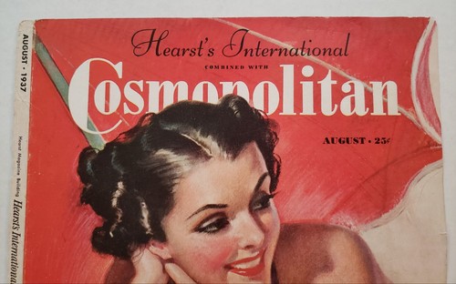 Cosmopolitan August 1937 Magazine COVER ONLY Illustrated by Bradshaw Crandell - Imagen 2 de 10
