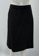 Prada Gray 100 Wool Straight Knee Length Skirt sz 40 NWT