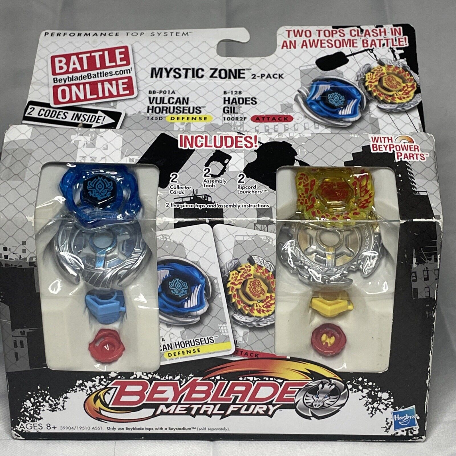 HASBRO Mystic Zone Metal Fury Beyblade 2-Pack w/ Vulcan Horuseus & Hades  Gil - BeysAndBricks