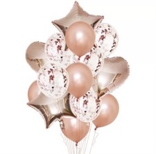 Birthday Wedding Baby shower Party Star Heart Foil Confetti Latex Balloons set  