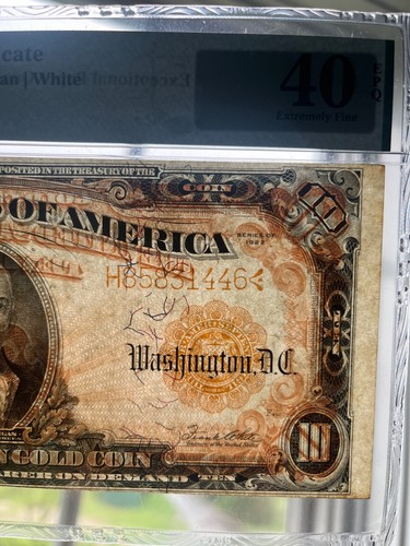 1922 $10 GOLD CERTIFICATE 40 PMG EPQ - Picture 6 of 7