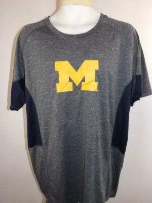 New Michigan Wolverines Mens Size 46/48 XL XLarge Performance Polyester Shirt