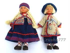 1970s USSR Soviet Russia Lenigrushka Plastic LATVIAN FOLK Dolls JANIS and MARA