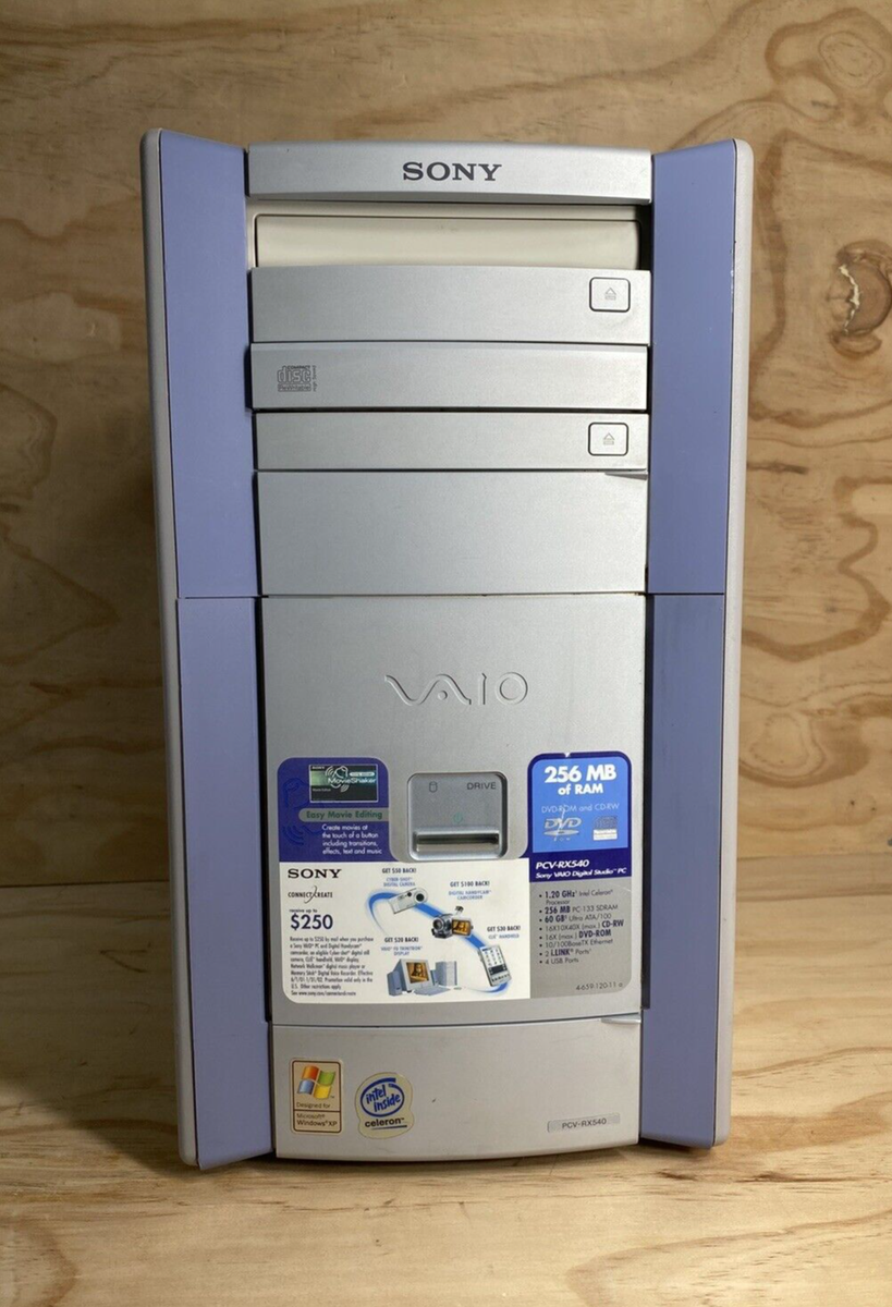 VINTAGE Sony VAIO PCV-RX540 Windows XP /Celeron 1200/512 MB RAM/60