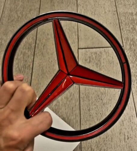 Mercedes Front GLÄNZEND SCHWARZ Grillabzeichen Abdeckung 18,8cm A C CLA GLA ML CLS E KLASSE - Bild 5 von 12