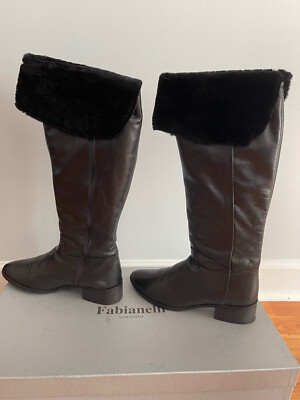 Fabianelli leather women's over the knee boots, size 9 M (40)
