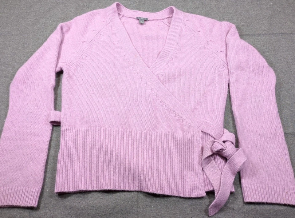 Suéter Ann Taylor Mezcla Angora Rosa Suave Femenino Envoltura Demure Talla M Silencioso Lujo Foto 2 de 4