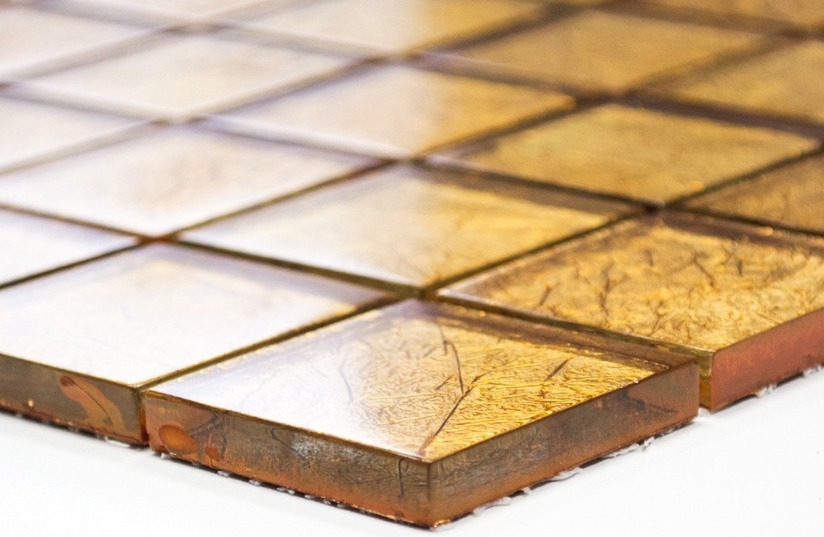 Mosaïque Paroi Arrière Acier Inox Doré Or Brossé Miroir Cuisine MO