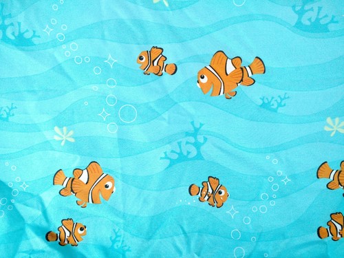 nemo twin flat sheet disney movie fabric clown fish blue ocean