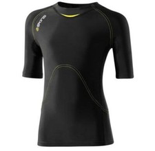 Skins A400 Youth Compression Short Sleeve Top (Black/Yellow) HOT BARGAIN