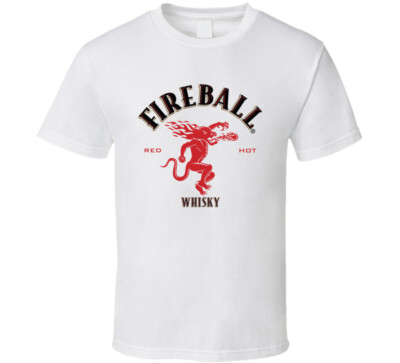 Fireball Cinnamon Whiskey Logo Label Drinking T Shirt