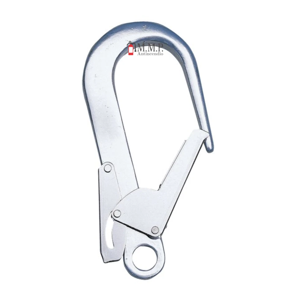 Gancio Da Ponteggio Argento Per Imbracatura Anticaduta Assorbitore Moschettone - Immagine 2 di 2