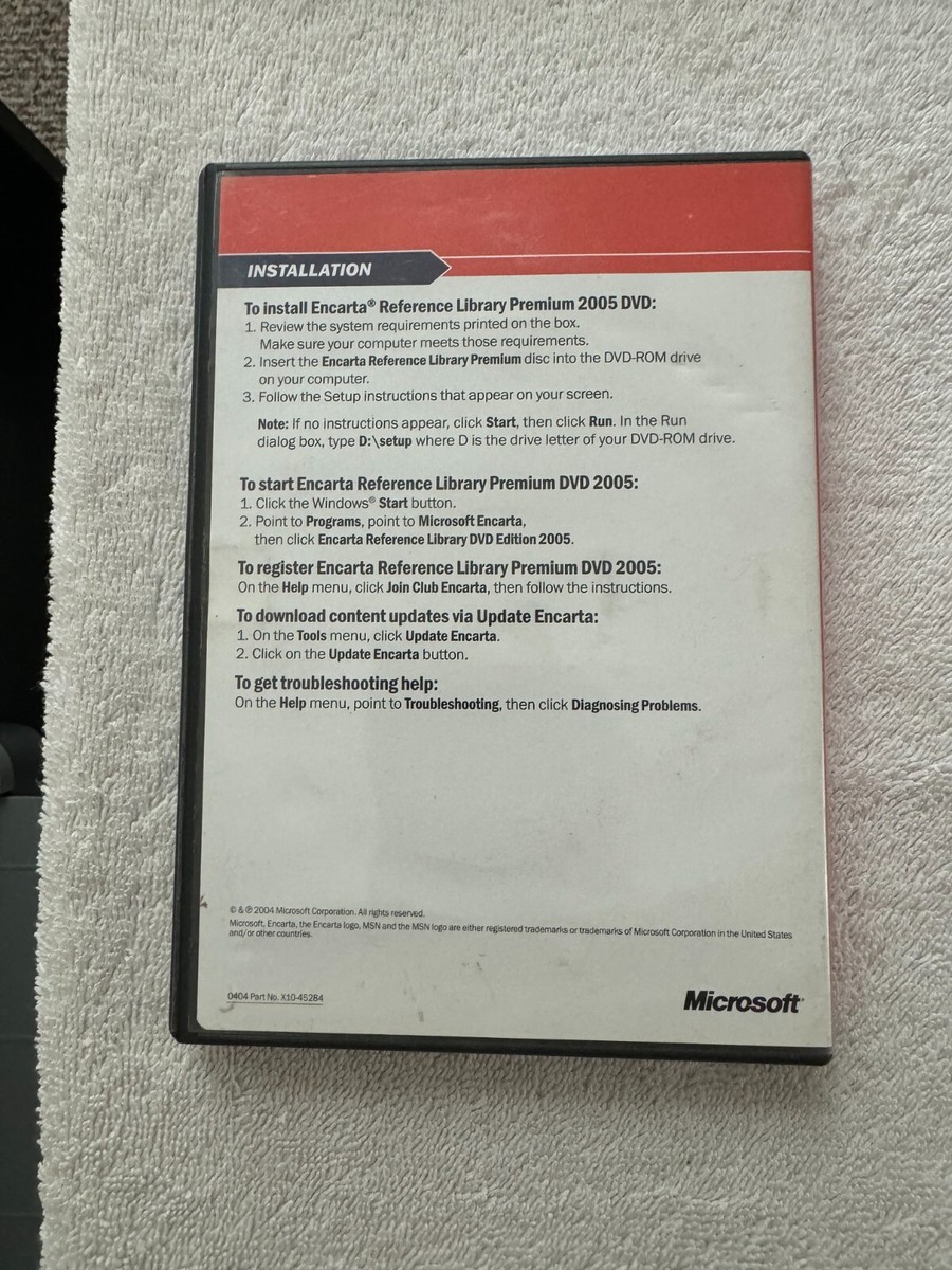 Microsoft Encarta 2005 Reference Library Premium DVD -PRODUCT KEY