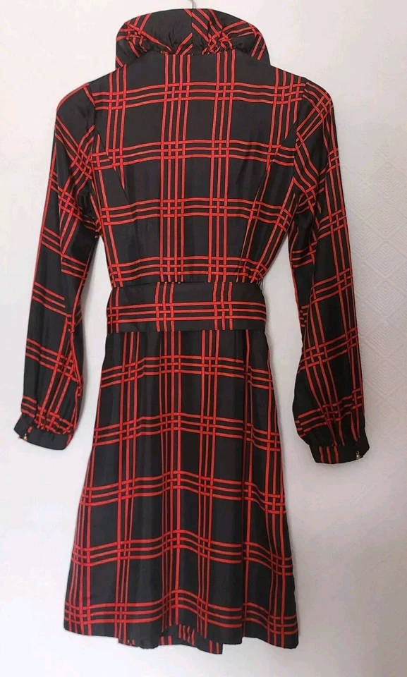 Vestido envolvente de seda a cuadros Elizabeth McKay XS/0 ¡IMPRESIONANTE! Foto 3 de 4