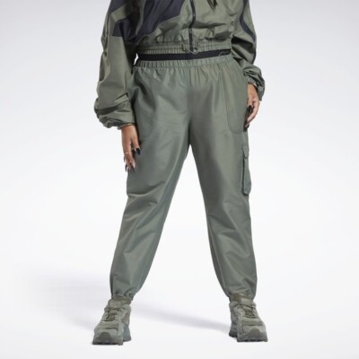 Women's Reebok Classics Cardi B Cargo Pants Hunter Green Casual Size 3X , H59316